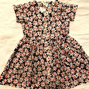 Crewcuts NWT 4T Girls Short-Sleeve Button-Down Floral Dress w/pockets